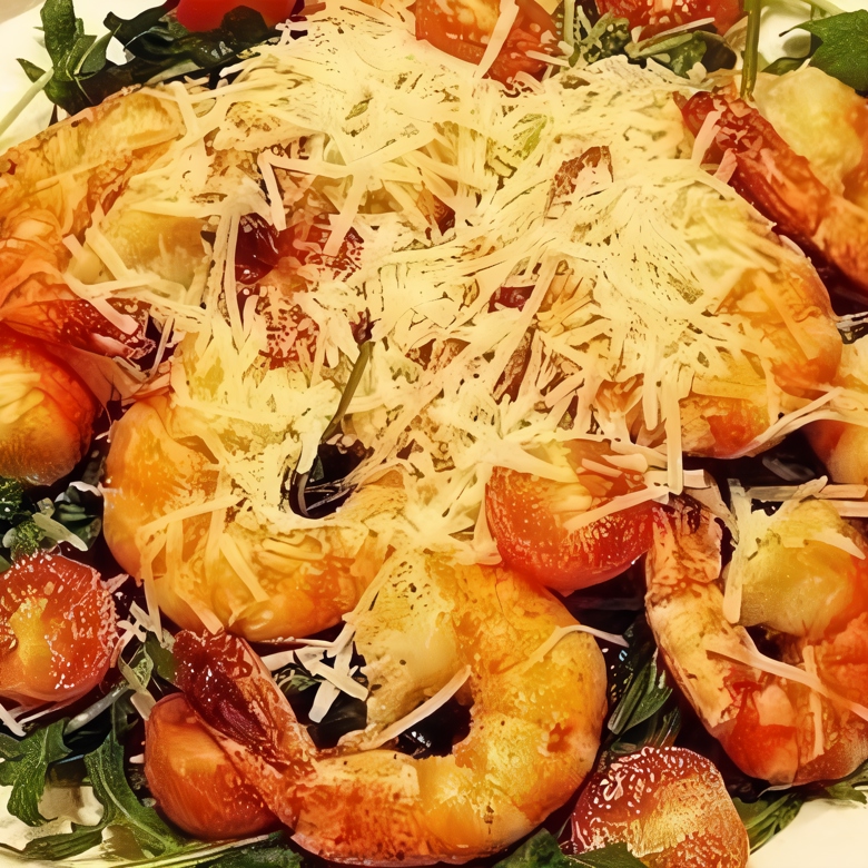 Итальянский зеленый салат с креветками