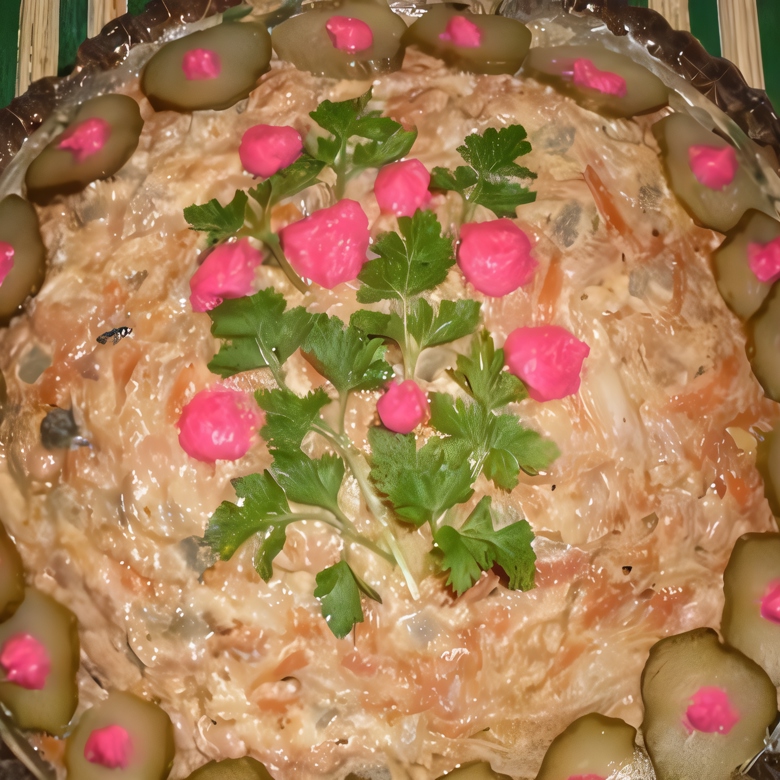 Куриный салат с фасолью и грецкими орехами