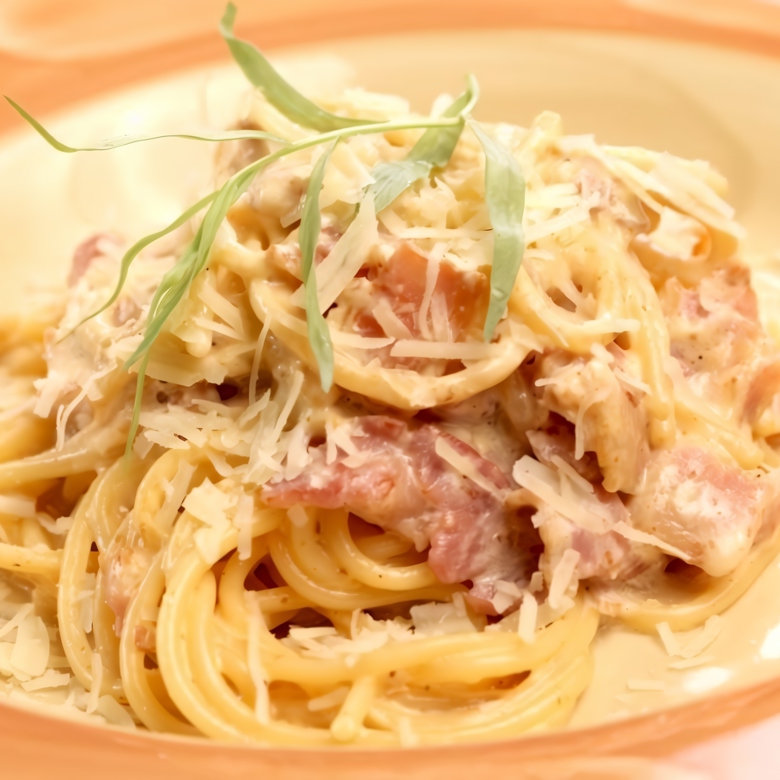 Спагетти карбонара со сливками (классический рецепт)