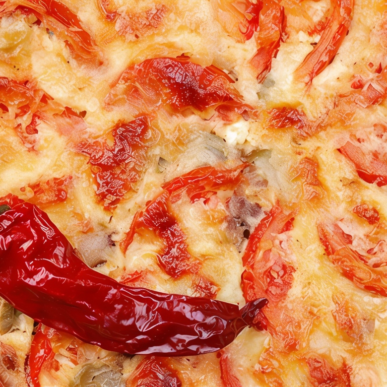 Пирог с жареными томатами, базиликом и сыром