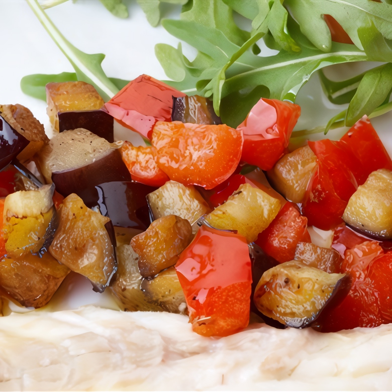 Салат с баклажанами и нутом пошаговый рецепт