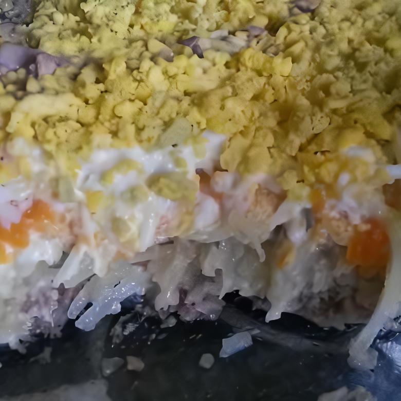 Классический салат мимоза с рыбными консервами и яйцом: рецепт с фото