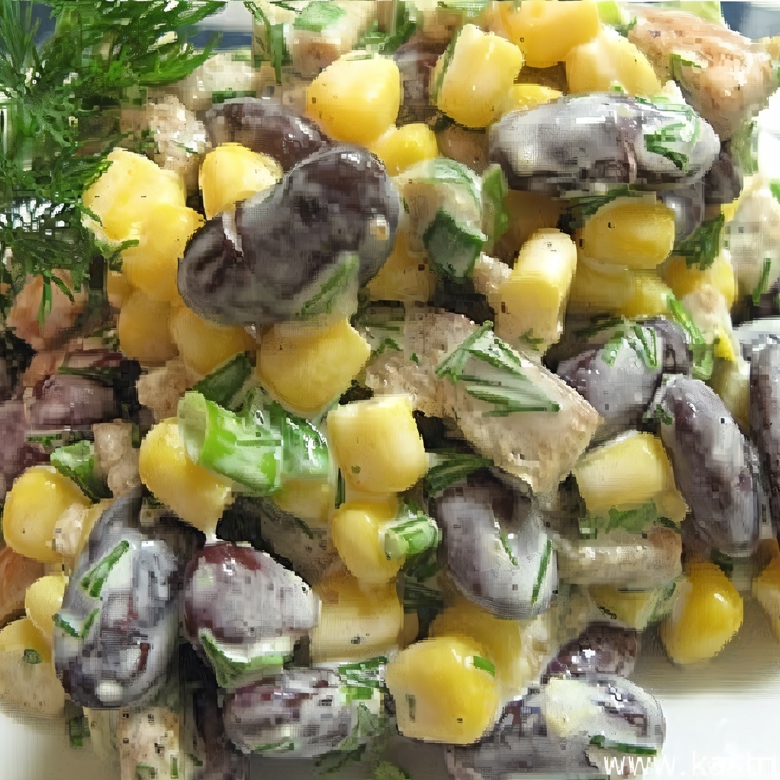 Салат с фасолью, сыром, чесноком и сухариками – пошаговый рецепт приготовления с фото
