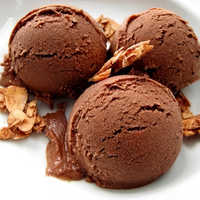 Шоколадно-кокосовый сорбет с пряными миндальными хлопьями