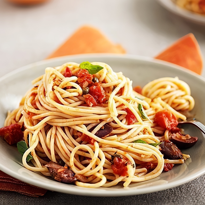 Спагетти с баклажанами с пармезаном