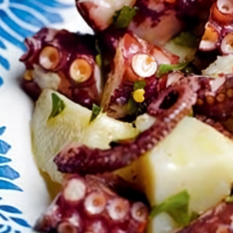 Средиземноморский салат из осьминога