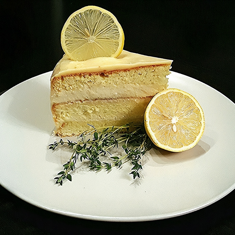 Торт с лимонным курдом и суфле