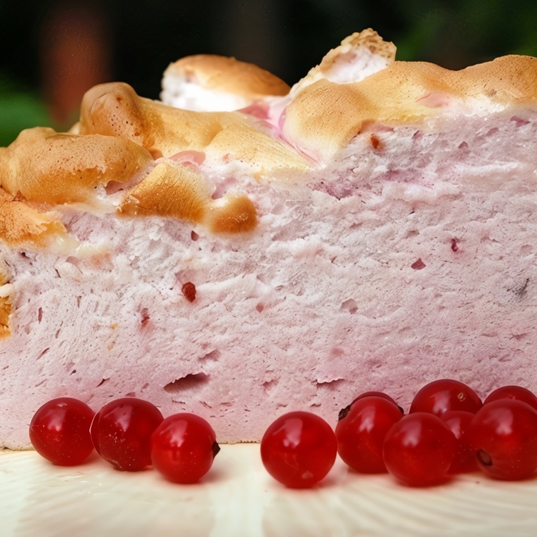 Воздушный белковый торт с ягодами