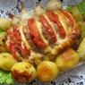 Фотография рецепта Ароматная праздничная свинина фаршированная сыром и помидорами автор Софья Тараторина