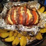 Фотография рецепта Ароматная праздничная свинина фаршированная сыром и помидорами автор Yulia Stark