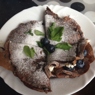 Фотография рецепта Блины из черемуховой муки с маскарпоне и голубикой автор Alesya Ko