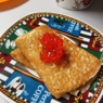 Фотография рецепта Блины на кефире с красной икрой автор Татьяна Петрухина