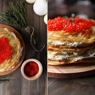 Фотография рецепта Блинный торт с лососем и сыром автор Екатерина Лотышева