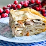 Фотография рецепта Блинный пирог с курицей беконом и грибами автор Любовь Иванова