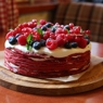 Фотография рецепта Блинный торт Красный бархат автор Tatiana Shagina