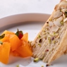 Фотография рецепта Блинный торт с хурмой и миндалем автор Еда