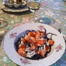 Фотография рецепта Черная паста в сливочном соусе с лососем и красной икрой автор Лидия