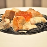 Фотография рецепта Черная паста в сливочном соусе с лососем и красной икрой автор Дмитрий Шмайлов Shmailovs Kitchen