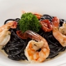 Фотография рецепта Черные спагетти с лососем и моцареллой автор Песто Кафе