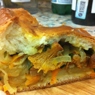 Фотография рецепта Дрожжевой пирог с лисичками и картофелем автор Catherine