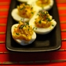 Фотография рецепта Фаршированные яйца с горчицей и зеленым луком автор Masha Potashova