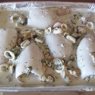 Фотография рецепта Фаршированные морепродуктами кальмары запеченные в сливочном соусе автор Юлия Коноплева