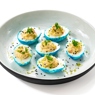 Фотография рецепта Фаршированные яйца с крабовыми палочками и васаби автор Еда
