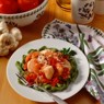 Фотография рецепта Феттучини с креветками в густом томатношафрановом соусе автор Саша Давыденко