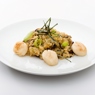 Фотография рецепта Гребешки в сливочном соусе с грибами и рисом автор Masha Potashova