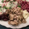 Фотография рецепта Греческий ужин с курицей сувлаки и салатом из репы автор Иван Соколов