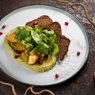 Фотография рецепта Хацилим из баклажан с гренками из бородинского хлеба автор Ресторан LESNOY