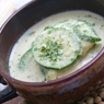 Фотография рецепта Холодный кисломолочный суп с баклажанами или кабачками автор Саша Давыденко