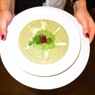 Фотография рецепта Холодный суп из авокадо с приправой из кинзы автор Елена Гнедовская