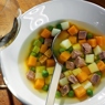 Фотография рецепта Холодный тыквенный суп с говядиной автор Еда