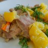 Фотография рецепта Индейка тушеная с картофелем и морковью автор Ална Казавчинская