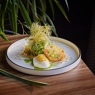 Фотография рецепта Картофельные драники с щучьеи икрои картофелем пай и зеленым соусом автор Еда