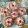 Фотография рецепта Кексы с персиками и малиной автор Ekaterina Markovenko