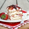 Фотография рецепта Клубничный слоеный десерт из сливок автор Алена