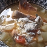 Фотография рецепта Копченый рыбный суп с грушей репой и горгонзолой автор Irina Leinvand