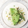 Фотография рецепта Крапивные блины с рикоттой и зелеными овощами автор Еда