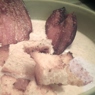 Фотография рецепта Кремсуп из шампиньонов с гренками и чипсами из бекона автор Алина
