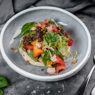 Фотография рецепта Креветки с папайей арбузом и кремом из арахиса автор Еда