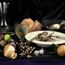 Фотография рецепта Кролик с перепелками тыквой и персиками автор Еда
