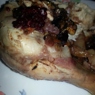 Фотография рецепта Курица фаршированная орехами и черносливом с ежевичным соусом автор Anastassiya Bannikova