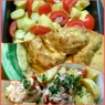 Фотография рецепта Курица с картофелем запеченная в кефире с чесноком и травами автор Наталья Бездежская