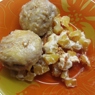 Фотография рецепта Куриные шарики с картофелем под сметаной с сыром автор Татьяна Петрухина