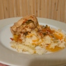 Фотография рецепта Куриные бедра тушеные с луком помидором и сладким перцем автор Ална Казавчинская