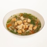 Фотография рецепта Куриный суп с домашней лапшой и сухариками автор Еда