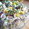 Фотография рецепта Легкий салат с курицей фасолью и сыром автор Алина Данилова