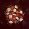 Фотография рецепта Легкий салат с рукколой и перепелинными яйцами автор Аксиния Торгашина